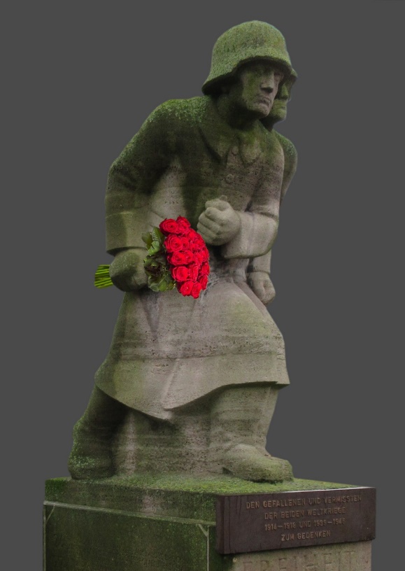 Ein Bild, das Statue, Skulptur, Blume, Denkmal enthält. Automatisch generierte Beschreibung